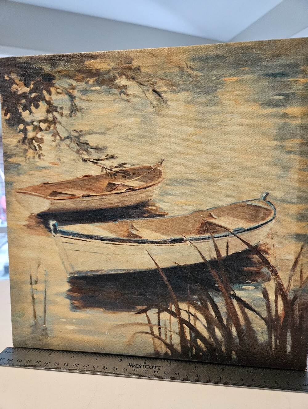 Paulo Romero, Through The Reeds, Serene Rowboats Canvas Art Print